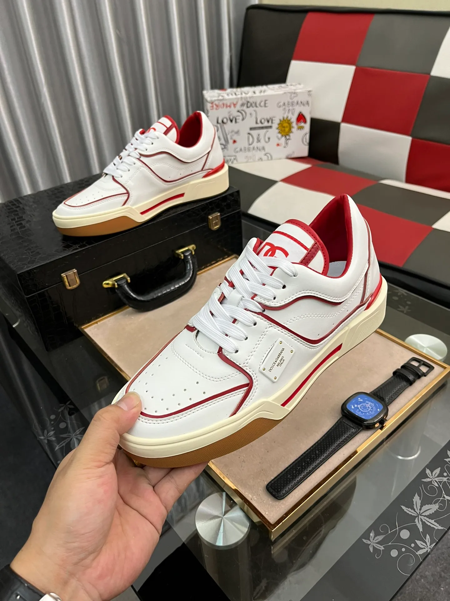 Ex-factory price 480⌚️⌚️[DG] The latest official website high-top casual, men's shoes with original quality imported first-layer cowhide stitching➕Yangli [Proud] In terms of materials and workmanship, it beats all versions on the market💕Highest quality shipments. Real photos, imported fabrics highlight the unique charm of the brand😘The shoelaces are also original custom-made👻Classic lace-up shoes are very comfortable on the feet, and the sizes are 38-462⃣️Color options